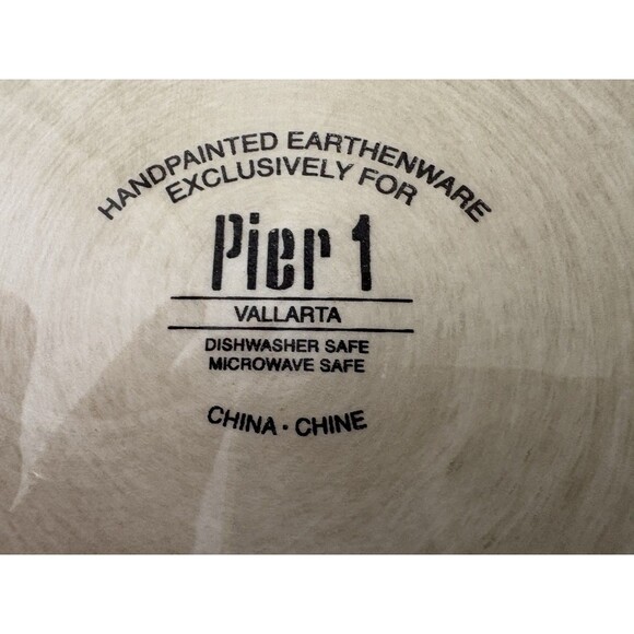 13” Pier 1 One Vallarta Large Serving Dish Round Hand Painted Earthenware - Picture 5 of 5